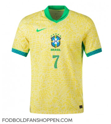Brasilien Vinicius Junior #7 Hjemmebanetrøje Copa America 2024 Kortærmet